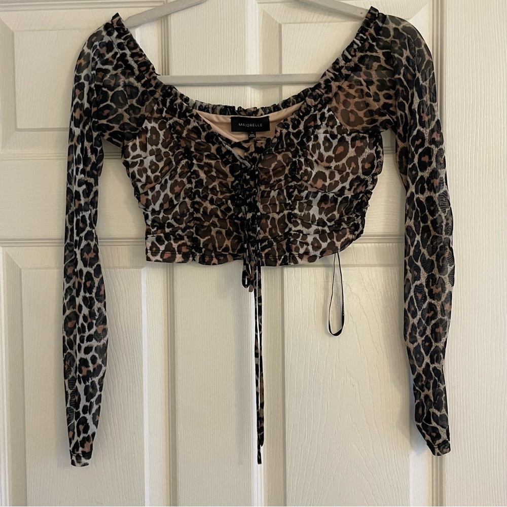 Majorelle leopard crop top